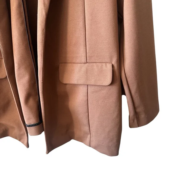 Liverpool Los Angeles Tan Open Front Boyfriend Blazer Jacket XL - Picture 4 of 9